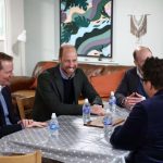 William met with Charlie Nunn, the chief executive of Lloyds Banking Group and Pim Gregory, the director of Homewards ( Image: PA)